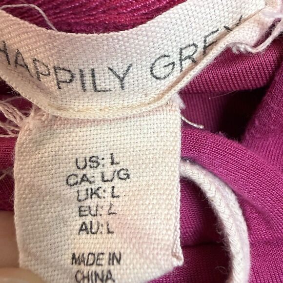 Happily Grey Pullover Hoodie Size Large Cropped Purple Women's Super Soft - Picture 10 of 11